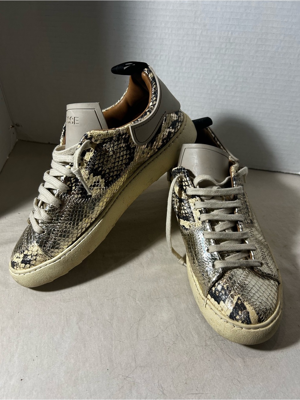 ESSEutESSE City sneakers Gold Snake Skin print 38 made in Italy
